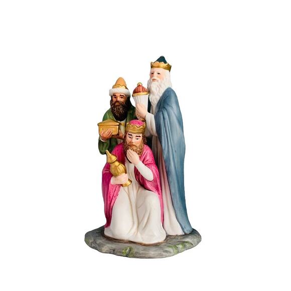 Vintage Nativity 3 Three Wise Men 6 1/2" Figures By HomCo 1995 Christmas - Picture 1 of 9